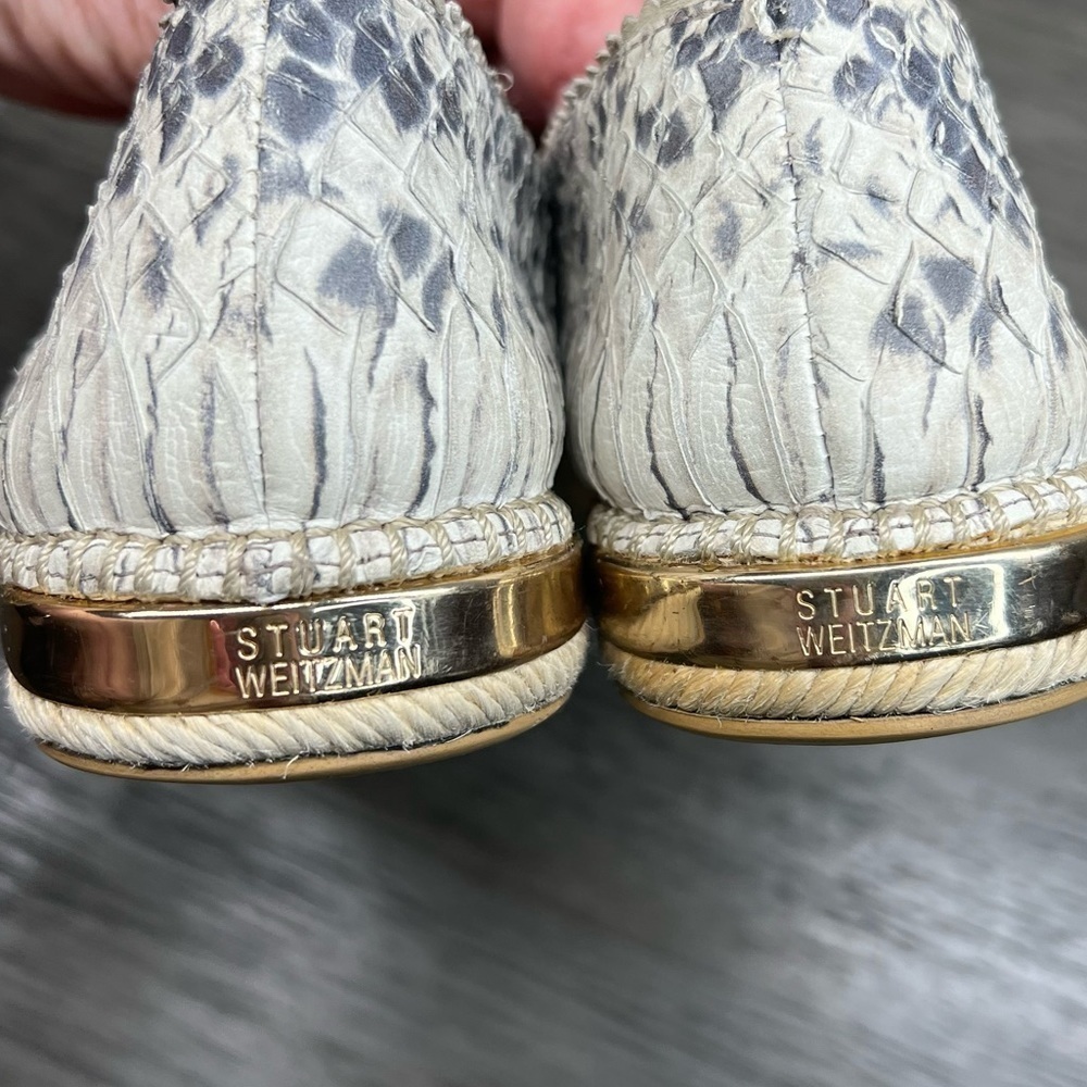 Stuart Weitzman Catalan Snake Print Espadrille Flats Slip On 7.5 Spain - Picture 7 of 11